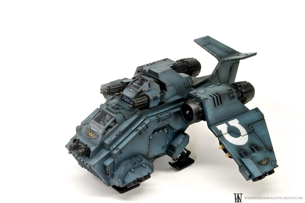 Airbrush, Space Marines, Stormraven, Ultramarines, Weathered